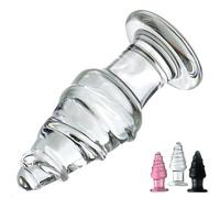FUJIEYU Plug Anale in Vetro Di 4 Cm Di Diametro Plug Anale Con Perla Grande in Cristallo Liscio Plug Anale in Cristallo Dilatatore Anale Masturbatore Giocattoli Sessuali Gay,Clear