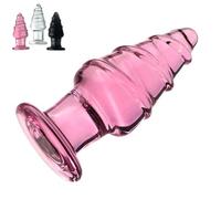 FUJIEYU Plug Anale in Vetro Di 4 Cm Di Diametro Plug Anale Con Perla Grande in Cristallo Liscio Plug Anale in Cristallo Dilatatore Anale Masturbatore Giocattoli Sessuali Gay,Rosa