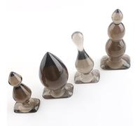 FUJIEYU Plug Vaginale in Silicone Morbido Di Piccole Dimensioni Set Di Quattro Modelli Di Plug Anali Perle Anali Con Base A Ventosa Dilatatore Anale Masturbatore Sex Toy Per Coppie,Clear/set