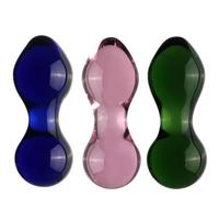 FUJIEYU Plugs Anali A Doppia Estremità Di 3,2 Cm Di Diametro Plug Anale in Vetro Extra Piccolo Sfera Anale Di Cristallo Stimolatore Del Punto G Masturbatore Giocattoli Sessuali Gay,Green/b