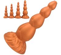 FUJIEYU Plugs Vaginali in Silicone Morbido in Quattro Misure Dildo Anale Con Ventose Plugs Anali Grandi Massaggiatore Anale Per Prostata Con Dilatatore Giocattoli Sessuali SM,D'oro,M