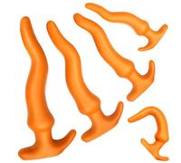 FUJIEYU Quattro Misure Di Morbidi Dildo Vaginali Extra-Lunghi Perle Di Trazione Anale Di Piccolo Diametro Inserti Anali Esterni Portatili Masturbatori Giocattoli Sessuali Per Coppie,Gold/set