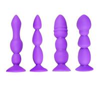 FUJIEYU Quattro Modelli Di Dildo Anali in Morbido Silicone Piccolo Plug Anale Liscio Plug Vaginale Con Potente Ventosa Massaggiatore Prostatico Masturbatore Sex Toy Per Coppie,Purple/set