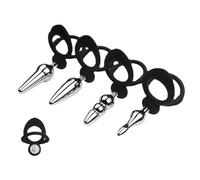 FUJIEYU Quattro Piccoli Plug Anali in Metallo Perle Anali Lisce Masturbatore Con Anello Fallico in Silicone Dilatatore Anale Sex Toy Per Uomini E Donne,Silver/a