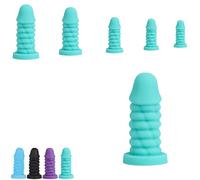 FUJIEYU Sei Misure Di Dildo Vaginali in Silicone Morbido Plug Anali Filettati Plug Dildo Grande Con Ventose Masturbatore Anale Expander Strumenti Sessuali SM,Verde,XXL