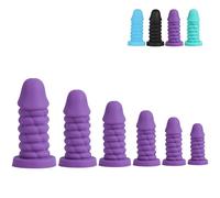 FUJIEYU Sei Misure Di Dildo Vaginali in Silicone Morbido Plug Anali Filettati Plug Dildo Grande Con Ventose Masturbatore Anale Expander Strumenti Sessuali SM,Viola,L