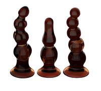 FUJIEYU Tre Stili Di Plug Anali in Silicone Piccoli Dildo Vaginali Palline Anali Con Potenti Ventose Dilatatori Anali Masturbatori Giocattoli Sessuali Per Coppie,Brown/a