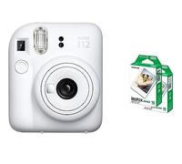 Fujifilm Instax Mini 12 - Fotocamera istantanea, colore: Bianco argilla + 2 pellicole