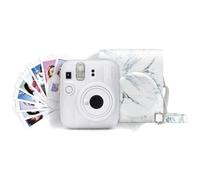 Fujifilm instax mini 13 White Marble bundle, custodia e 10 fogli pellicola | Esclusiva Amazon, Fotocamera instant, Custodia, filmpack 10shot, Speccio Selfie, Autoscatto, Built-in Flash, Stampa 86x54 mm