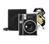 Fujifilm Instax Mini 40 Fotocamera istantanea con 10 Shot Contact Sheet Deco Film e Custodia - Nero