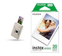 Fujifilm instax mini LiPlay+, Sand Beige - Fotocamera Istantanea Ibrida e Stampante per Smartphone + Confezione da 20 Pellicole mini