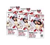 Fujifilm Instax Mini - Pellicola fotografica per schizzi a forma di cuore, confezione da 30