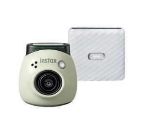 Fujifilm INSTAX PAL digital camera, Pistachio Green + printer Link WIDE, Ash White