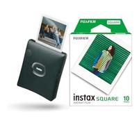 Fujifilm instax SQUARE Link Midnight Green & instax SQUARE, Film Pellicola Istantanea, Formato Quadrato, 62x62 mm, Confezione da 10 Foto