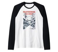 Fujiyoshida Japan Street - Mount Fuji Anime Maglia con Maniche Raglan