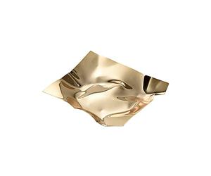 FUJUN Vassoio della frutta del modello dell'onda, chiave dell'entrata dell'acciaio inossidabile, gioielli, vassoio cosmetico, vassoio dello spuntino, decorazione, regalo (oro)