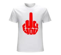 Fuk You Middle Finger Funny Brave Offensive Novelty Mens T Shirt White S