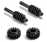 Fukaisu 2 Set di Ingranaggi a Vite Senza Fine del Differenziale Posteriore per Axial SCX30 1/30 RC Crawler, Parti di Aggiornamento del Differenziale Posteriore in Metallo Nero(2/14T, Overdrive 14%)