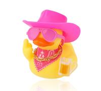 Fukaisu 2pz Divertenti Paperelle di Gomma per Cruscotto, Carine Auto Paperelle di Gomma Ornamenti con Mini Occhiali Cappelli Sciarpe Accessori per Casa Ufficio Frigorifero Decorazione (Rosa)