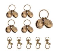 Fukaisu 5pz Campanelli per Cani, Campanellini Ottone Collare Cani Piccola Taglia con 5 Clip a Scatto Pratici Accessori Collare Animali Domestici per l'Addestramento Degli Animali Domestici