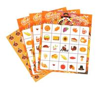 Fukaisu Cartelle Bingo 24 Giocatori, Bingo Gioco Carte per Bambini Articoli per Feste attività in Classe in Famiglia Lavoretti for Le Feste (Ringraziamento)