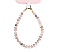 Fukaisu Ciondolo Telefono in Pietra Naturale, Elegante Cinturino da Polso con Perline Cellulare con Linguetta Ancoraggio Grazioso Cordino da Polso Catena Perline Adatto per Donne