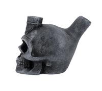 Fukaisu Fischietto della Morte Azteco Urlante, 125 dB Resina Teschio Demone Fischietto Guerra Urla Umane Realistiche Fischietti Morte Aztechi con Sacchetto a Coulisse per Collezione Giorno dei Morti