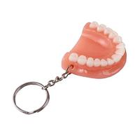 FUKAJOMFEN Portachiavi a forma di dente in resina a forma di borsetta con ciondolo per protesi dentaria, decorazione per borsa, ornamento da appendere, Arancione