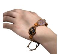 Fukamou Bracciale Porta Pietra Di, Braccialetti Di Ricambio In Corda Con Gabbie A Vuote Con Pietre Preziose, Bracciale Con Supporto Al Quarzo, Cavo Per Bracciale, Supporto Per Pietra