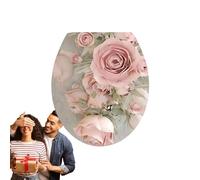 Fukamou Decalcomanie Per Sedile WC, Decalcomanie Per Coperchio WC,Adesivo Da Parete Per Sedile WC Con Fiori 3D | Decalcomanie Da Bagno Rimovibili Fai-da-te, Decorazioni Autoadesive Per WC Per Bagno
