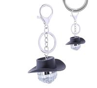 Fukamou Palla Da Discoteca | Portachiavi Con Palla Da Discoteca A Specchio,Cappello Da Cowboy Car Charm Specchietto Retrovisore Decor Disco Ball- Portachiavi Borsa Decorazione