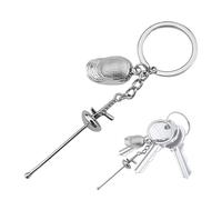 Fukamou Portachiavi A Sciabola In Metallo, Portachiavi Con Scherma | Portachiavi In metallo Con Pendente Da Scherma | Prodotti Per La Decorazione Della Casa Portachiavi Antiruggine Per Lavoro,