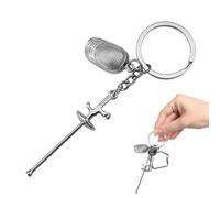 Fukamou Portachiavi A Sciabola In Metallo, Portachiavi Con Scherma | Portachiavi In metallo Con Pendente Da Scherma | Prodotti Per La Decorazione Della Casa Portachiavi Antiruggine Per Lavoro,