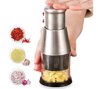 Fukamou Pressa per Aglio, Tritatutto Masher Pressa per Aglio in Acciaio Inossidabile,Trita Aglio Manuale, Tritatutto per Alimenti Manuale in Acciaio Inossidabile Pressa per Aglio