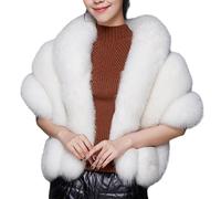 Fukamou Scialle In Pelliccia Sintetica,Scialli Da Sposa Con Mantella In Pelliccia Sintetica - Sciarpa Calda Involucri Di Pelliccia, Coprispalle Da Sposa Con Scialle Di Pelliccia, Cappotto Invernale,