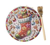 Fukamou Tamburo Dello Sciamano, Tamburo A Mano Dello Sciamano | Tamburo Musicale Dello Spirito Natalizio - Strumento Sciamanico Per Musica Spirituale, Meditazione Di Riflessione, Decorazione Domestica