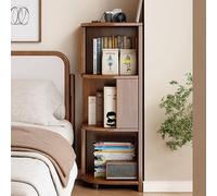 FUKEFUZ Libreria Multistrato, Ripiani Aperti Per Riporre Gli Oggetti Domestici Con Assi Ispessite, Ripiano Angolare Con Bordi Arrotondati, Scaffali Ad Angolo Retto A 90° Con Deflettore(Brown,41.7in)