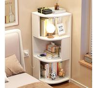FUKEFUZ Libreria Multistrato, Ripiani Aperti Per Riporre Gli Oggetti Domestici Con Assi Ispessite, Ripiano Angolare Con Bordi Arrotondati, Scaffali Ad Angolo Retto A 90° Con Deflettore(Bianco,41.7in)