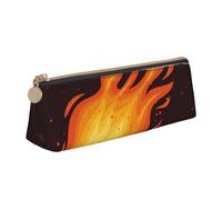 FUkker Astuccio per matite, astuccio per penne triangolari Astuccio portatile in pelle per ufficio scolastico,Modello rosso della fiamma della palla di fuoco che cade