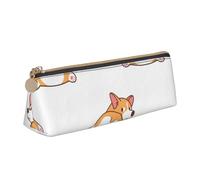 FUkker Astuccio per matite, astuccio per penne triangolari Astuccio portatile in pelle per ufficio scolastico,Bel culo di Corgi