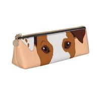 FUkker Astuccio per matite, astuccio per penne triangolari Astuccio portatile in pelle per ufficio scolastico,Jack Russel Terrier cane
