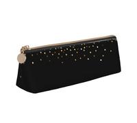 FUkker Astuccio per matite, astuccio per penne triangolari Astuccio portatile in pelle per ufficio scolastico,Modello glitter oro