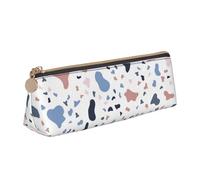 FUkker Astuccio per matite, astuccio per penne triangolari Astuccio portatile in pelle per ufficio scolastico,Grandi Punti Colorati Su Sfondo Bianco