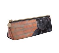 FUkker Astuccio per matite, astuccio per penne triangolari Astuccio portatile in pelle per ufficio scolastico,Cane Corso Grandi Cani Neri Animali Domestici