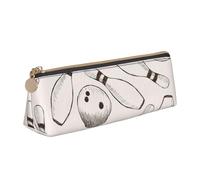 FUkker Astuccio per matite, astuccio per penne triangolari Astuccio portatile in pelle per ufficio scolastico,Perni E Palle Da Bowling