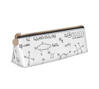 FUkker Astuccio per matite, astuccio per penne triangolari Astuccio portatile in pelle per ufficio scolastico,Formula chimica disegnata a mano