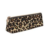 FUkker Astuccio per matite, astuccio per penne triangolari Astuccio portatile in pelle per ufficio scolastico,Disegno leopardato