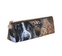 FUkker Astuccio per matite, astuccio per penne triangolari Astuccio portatile in pelle per ufficio scolastico,Cane San Bernardo