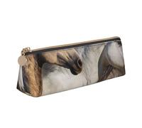 FUkker Astuccio per matite, astuccio per penne triangolari Astuccio portatile in pelle per ufficio scolastico,Immagine del cavallo selvaggio