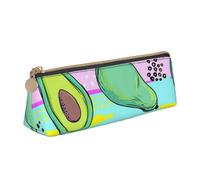 FUkker Astuccio per matite, astuccio per penne triangolari Astuccio portatile in pelle per ufficio scolastico,Avocado colorato disegno a mano